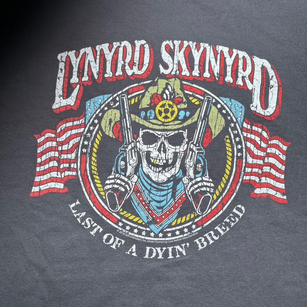 M&O Gold Lynyrd Skynyrd T-Shirt Men XL Gray Good Last of a Dyin Breed Graphic